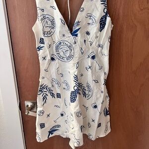 Blue and White Vacation Mini Dress